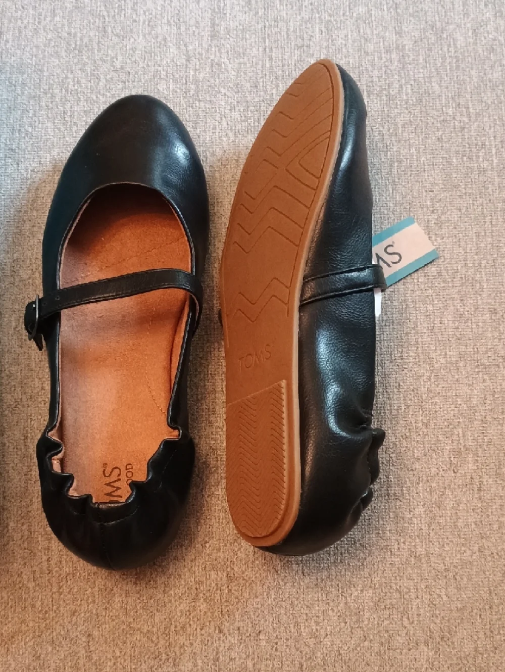 TOMS Black Mary Jane Flats with StrapSz8.5 NWB - Picture 5 of 5